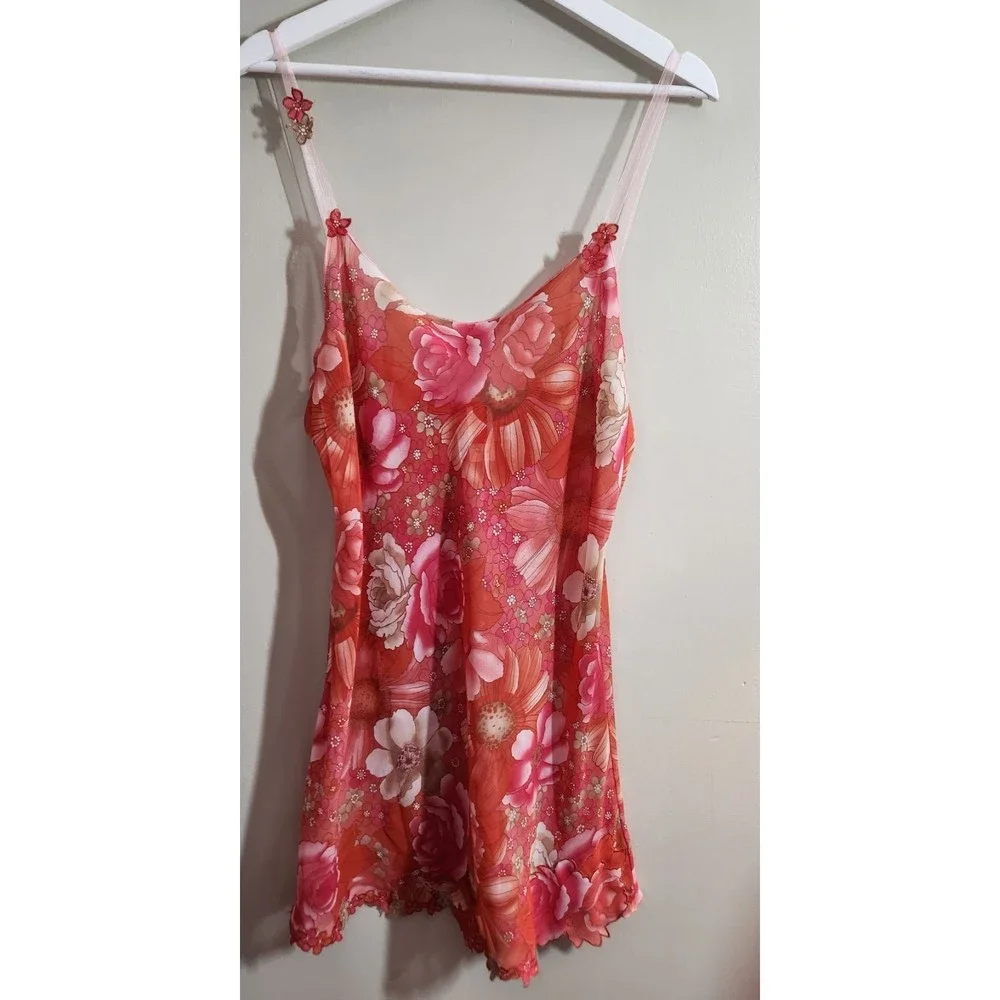 Josie Slip Nightgown with Sheer Straps, Size Medium - Picture 1 of 12